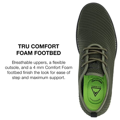 Vance Mens Novak Wide Width Tru Comfort Foam Knit Lace-up Round Toe Dress Shoe Olive4