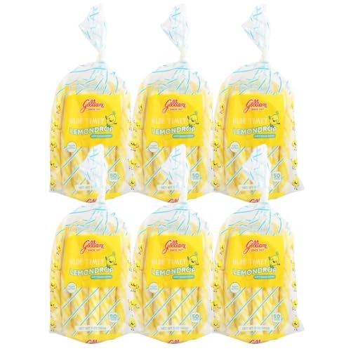 All City Candy Gilliam Olde Timey Soft Sticks, Lemon Drop Flavor, 5 oz. Bags, Pack of 6
