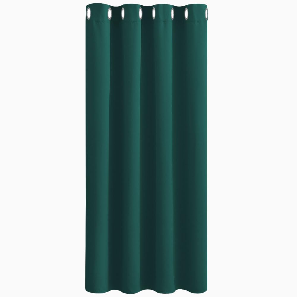 PONY DANCE Window Blackout Dark Green Christmas Curtain - Thermal Insulated Blackout Curtain with Eyelet, Room Darkening & Energy Saving Single Panel for Living Room, Set of 1, 52 by 63 Inch โ image 1
