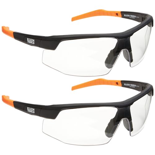 Klein Tools 60171 Safety Glasses, PPE Protective Eyewear with Semi Frame,...