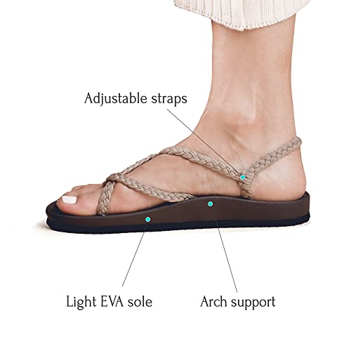Plaka Lagoon Arch Support Sandals for Women - Comfort Collection, Strappy Braided & Water-Resistant Design - Ideal for Walking, Beach & Summer Use - High-Quality Patented Sole2
