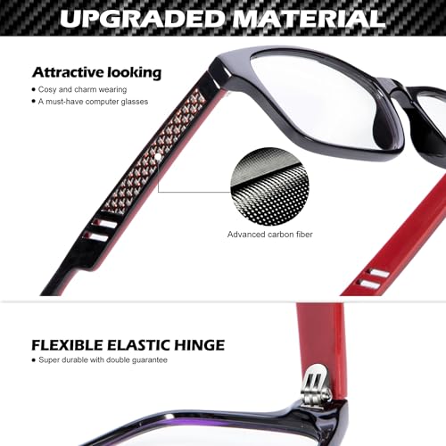 Image of ANYLUV Blue Light Blocking Glasses for Men Women Lightweight Computer Gaming Glasses Anti Eye Strain Rectangle Frame