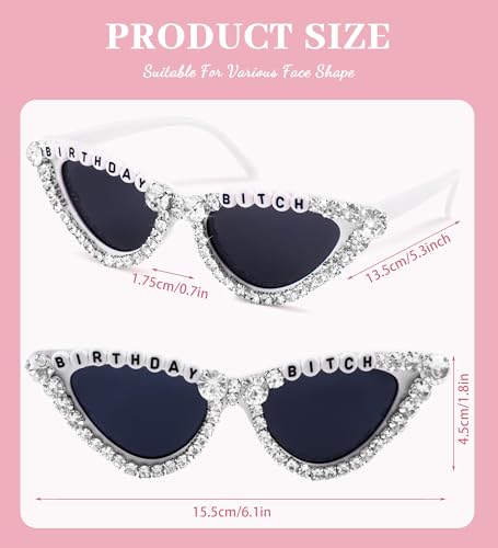 JUSTOTRY Birthday Accessories for Women - Birthday Sunglasses Decorations Gifts for Her All Age Party Favors2