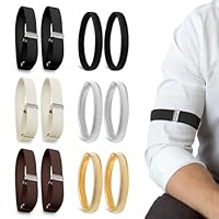 PYSEOSISE Ärmelhalter Verstellbar, 6 Paar Anti Rutsch Hemd Ärmelhalte, Elastische Hemd Hülsenhalter Anti Rutsch Armband Universal Hemdhalter für Herren Damen Feste Ärmel