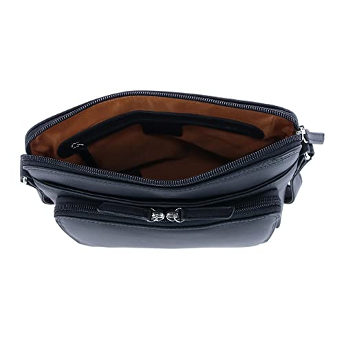 CTM Women's Leather Shoulder Bag Purse with Side Organizer3