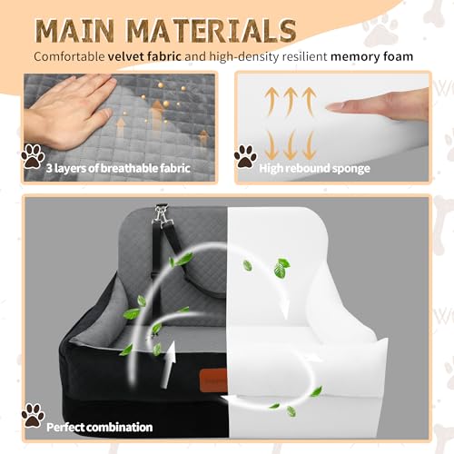 Tomyanner Assento de carro para cães médios/grandes, cama para cães de carro com até 55 libras ou 2