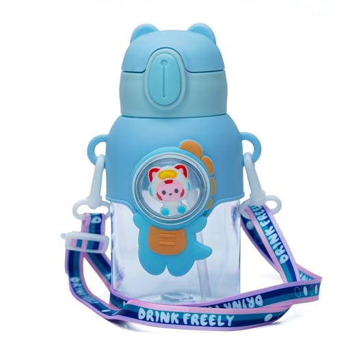 Veejet joyland 600ml Kids Sipper Water Bottle with Anti-Leak Cart...