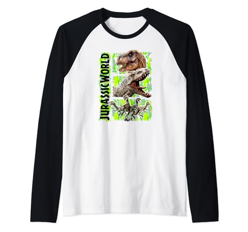 T-Rex Indominus Rex Raptor t-shirt de baseball raglan haut imprimé dinosaure