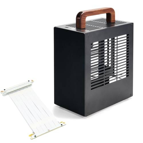 Boîtier ITX 5L SGPC ultra-compact avec poignée en noyer pour configurations PC gaming et HTPC