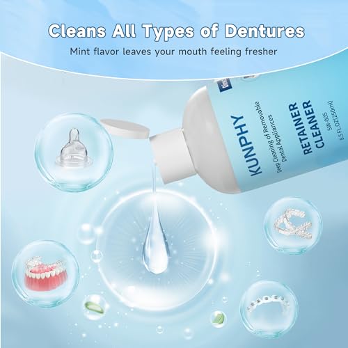 Image of 2 Pack Ultrasonic Retainer Cleaner Solution for Sonic Denture Cleaner-Professional Cleaning of Retainers, Invisible Aligners, Mouth Guards, Night Guards, Remove Odors, Discoloration & Stains 8.5oz