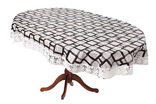 PVC Grey Check Design Printed Center & Dining Table Cover White Lace – Oval Size (Exact Size) (40×60 Oval) PVC Grey Check Design Printed Center & Dining Table Cover White Lace – Oval Size (Exact Size) (40×60 Oval)