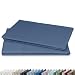 600 Thread Count 100% Cotton Pillow Cases, True Blue Standard Pillowcase Set of 2, Long - Staple Combed Pure Natural Cotton Pillows for Sleeping, Soft & Silky Sateen Weave Bed Pillow Covers