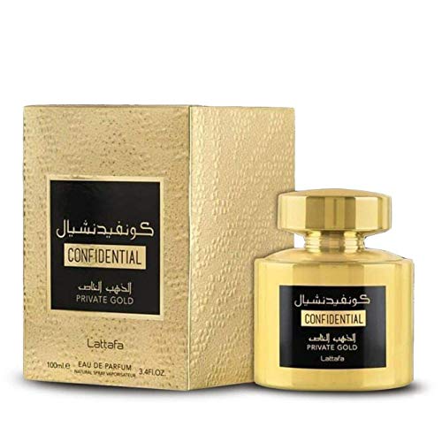 Lattafa Perfumes Confidential Private Gold Edp - Eau De Parfum 100Ml (3.4 Oz) | Long-Lasting Spray | Gold Bottle I By Lattafa #TOP7