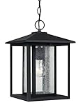 Generation Lighting 62027-12 Hunnington One - Light Outdoor Pendant Lantern Outside Fixture, Black