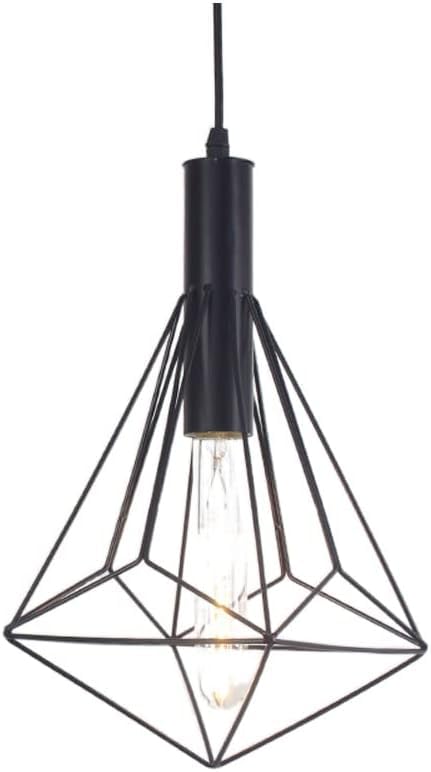Suspension industrielle pour îlot de cuisine et salon, luminaire cage métallique réglable