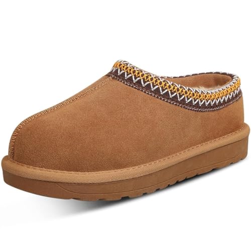 Women's slipper platform mini boots with suede upper and wool lining, super non-slip rubber sole, suitable for home and autumn and winter outdoor activities