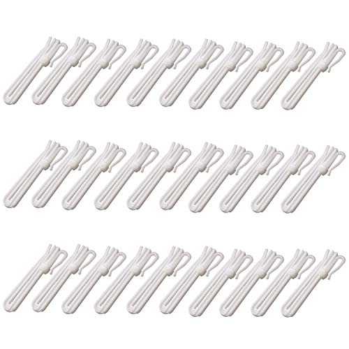 LumenTY 30 piezas de plástico clip ajustable plisado gancho blanco para cortinas, cortinas y cortinas de ducha.