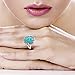 Turquoise Ring Sterling Silver 925 Genuine Gemstones Size 6 to 11 (Turquoise) (11)