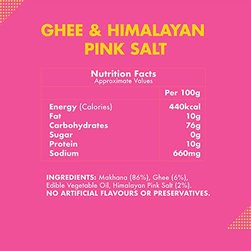 Image of Taali Roasted Makhana | 58 gm (Pack of 6) | Ghee Himalayan Pink Salt | 100% Vegatarian | Gluten Free, No Cholesterol, No Trans-Fat