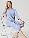PrinStory Schlafanzug Damen Pyjama Set Rundhalsausschnitt 3/4 Ärmel Stilvoll Schlafanzughose Mit Taschen Sleepwear Komfortabel Weicher Pyjama Sets (Spot Blau,L)