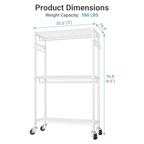 Image of VIPEK R2 Clothing Rack for Hanging Clothes Rolling Clothes Rack Heavy Duty