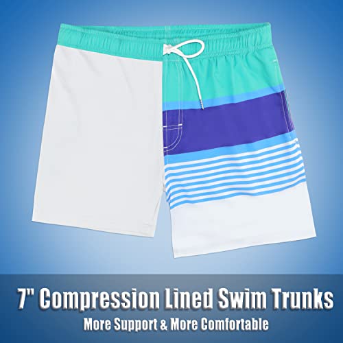 Qranss Swimming Shorts Men With Boxer Brief Liner Quick Drying Men Swim Trunks Drawstring Board Shorts With Stretchy Compression Liner Plus Xxl Size 44-46 #TOP5