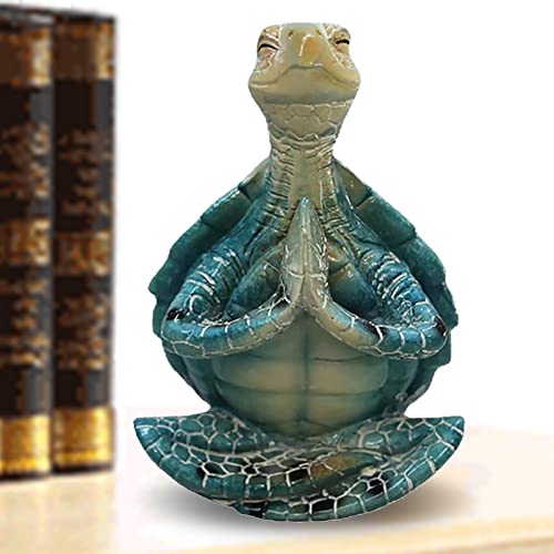 WEITING 5 Pcs Figurine Tortue de mer - Tortue de mer de Yoga Assis créatif en Position méditative | Collection de Figurines Miniatures de Tortues de mer méditantes pour Patio, pelouse, Jardin Cover
