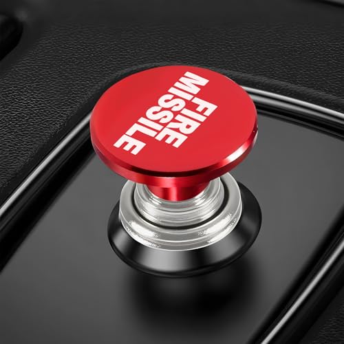 Image of Fire Missile Car Cigarette Lighter, 12 Volt Aluminum Auto Cigarette Lighter Plug Replacement, Universal Cigarette Lighters Button Decoration for Most Vehicle Socket Size A (Red)