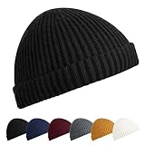 Winter Mütze für Damen Herren, Docker Style Winterstrickmütze, Trawler Beanie, Fischermütze Seemannsmütze, Warm &Weich Skater Docker Cap Strickmütze