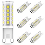 SHINESTAR 6-Pack G9 LED Bulb 4W, 40W Equivalent, 6000K Daylight, Non-Dimmable, T4 Chandelier Light...