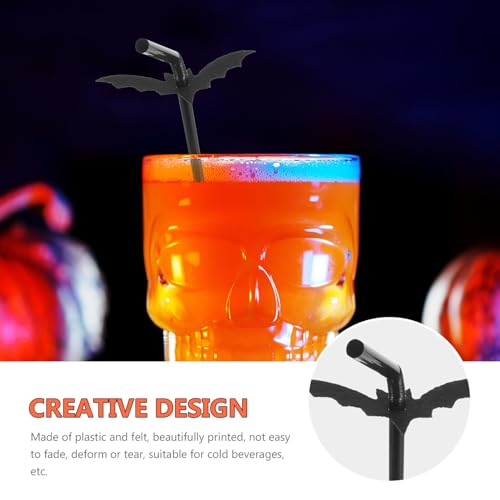 10 pitillos de plástico negro para fiesta de Halloween miniatura 7