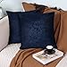 pendali Housse de Coussin Taie d'oreiller Souple Décoratif en Velours Carré de Couleur Unie avec Fermeture Glissière Invisible, Lot de 2 Housses de Coussin pour Canapé de Salon 45x45 cm, Bleu Marine