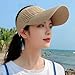 HUBGFEQ Summer Ponytail-Friendly Hollow Visor, Peaked Cap, Guard, Uv-Blocking Sun Hat, Knitted Baseball Cap.-Pink
