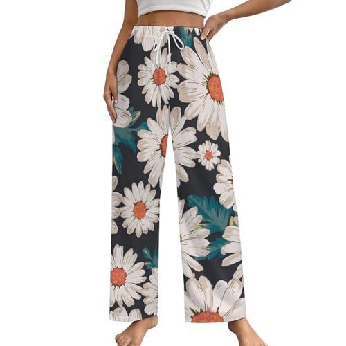 Bas de pyjama femme fleur marguerite vêtement de nuit taille S avec poches