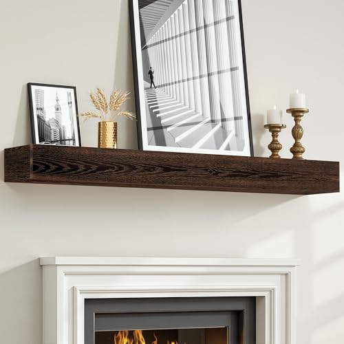 Fireplace Mantel 72 Inch,Handcrafted Solid Ash Veneer Over Engineered Wood,Wall