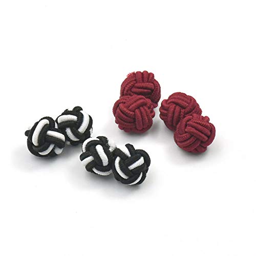 20 50 100 pares nuevos de mancuernas de nudo de seda multicolor miniatura 2