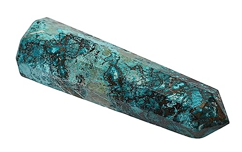 Image of Amazing Gemstone Chrysocolla Shattuckite Crystal Towers - Natural Healing Crystal Point Obelisk for Reiki Healing and Crystal Grid (2 inch to 3 inch INCH)