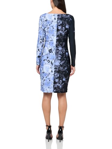 Kasper Women's Long SLV Boat Nk Side Pleat Dress2