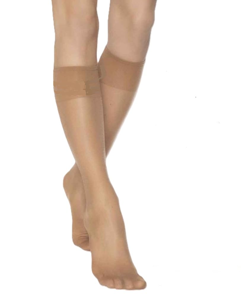 Andrea Bucci Barely There Ladder Resist Knee Highs 10 Denier Natural One Size - one par pack