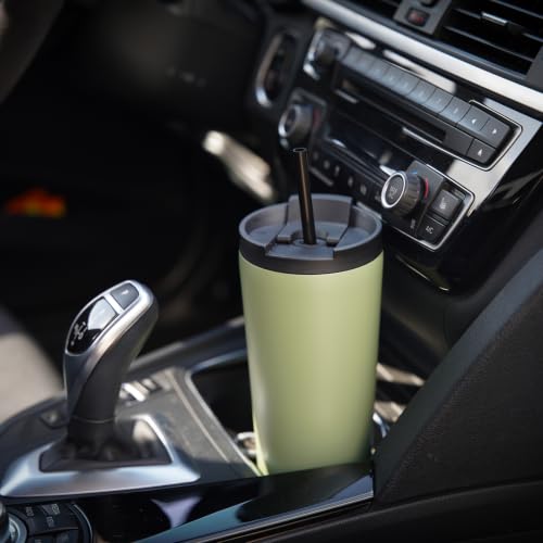 Image of Konokyo 26 oz Insulated Tumbler Water Bottle with Straw Lid, Angel White