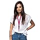 Karteo Schlüsselband pink mit Karabinerhaken und Schnalle [1 Stück] 20 mm Lanyard Ausweishalter zum Umhängen von Ausweishüllen Kartenhüllen Schlüssel