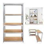 YouseaHome 5 Tier Metal Shelving Units,Shelves & Racking Systems,150 X 70 X 30 cm Pantry Shelves, Easy to Assemble,Adjustable Shed Shelving Units,Camping Storage Unit with Silver,875kg Capacity