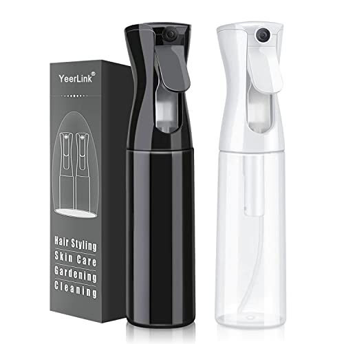 YeerLink Â® Continuous Spray Bottle - 10oz /300ml Mister Spray Bottle for Hair, Leak-proof Pressurized 360Â° All Angle Ultra Fine Mist Spray Bottle, Misting Spray Bottle, Empty Water Spray Bottles for Hair Plants