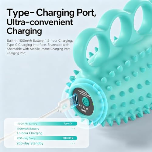 Image of Electric Hand Grip Strengthener Finger Exercise Ball, 3 Modes Vibration Therapy Ball with Magnetic Roller, Rechargeable Silicone Hand Squeeze Ball for Stroke Recovery, Arthritis, Carpal Tunnel & Stress Relief (1100mAh, 10Min Auto-Off)