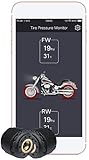 3T6B Bluetooth TPMS for Motorcycle, Mobile Phone APP Tire Pressure Monitoring System, Wireless Auto Security Alarm System with 2 External Sensors Supports Android and iOS