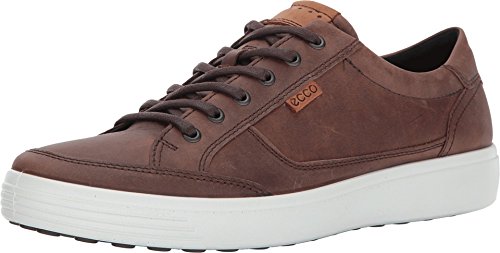 Image of ECCO mens Soft 7 Long Lace Fashion Sneaker, Cocoa Brown Oil Nubuck, 10-10.5 US