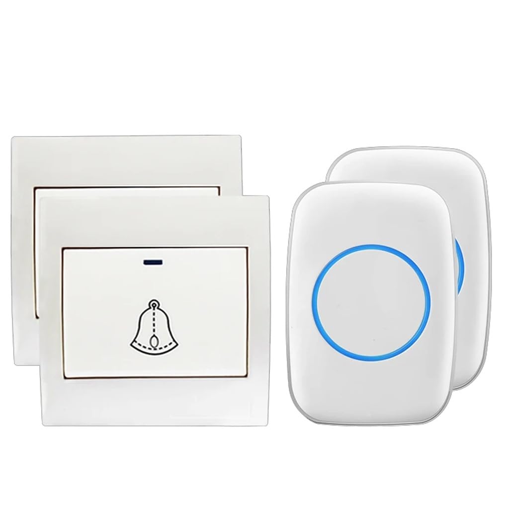 Sonnette sans fil étanche pour maison avec carillon portable 100-240V et indicateur LED