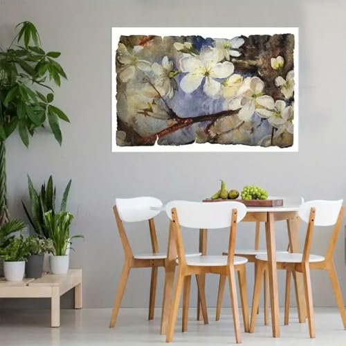 Tableau fleurs de nuit 80x120 cm idéal pour sublimer une salle à manger