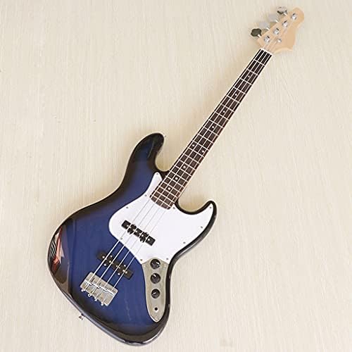 KXDFDC 4 String Bass Guitar Blue Color Basswood Body Scale Electric Bass Guitar