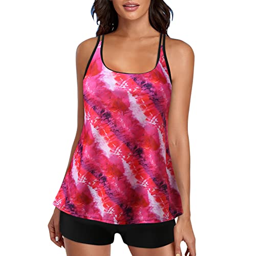 Haut tankini guépard grande taille : sublimez vos courbes avec ce maillot deux pièces rose